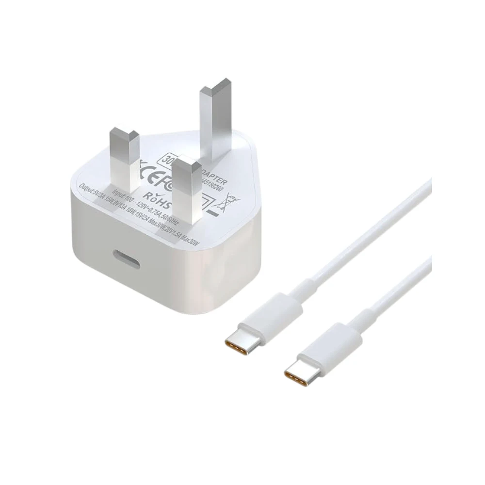 30W USB-C Universal Charger Travel Charge Plug Compatible with iPhone 17/16/15/14/13 iPad Pro/Air/Mini Samsung Galaxy S25/S24/S23 AirPods Pro/Max Type-C Power Adapter