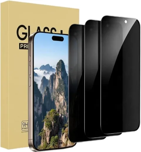 (3 Pack) (Privacy) Anti Spy Screen Protector Designed for iPhone 17 Pro (6.3 inch), Tempered Glass, Anti Scratch, Bubble Free.jpg