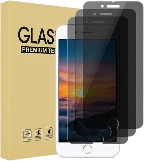 3 Pack Privacy Screen Protector for iPhone 8 Plus:iPhone 7 Plus:iPhone 6S Plus, Tempered Glass Film, 9H Hardness, Anti-Scratch, Premium HD Clarity, Easy Installation, Case Friendly.jpg