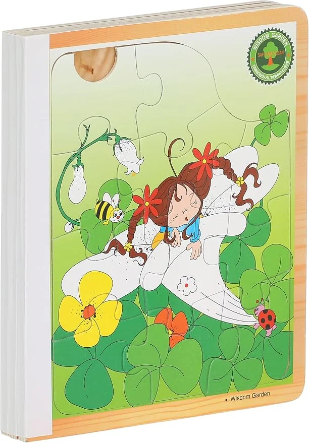 Wood Story Puzzle With Colorful Drawings Design For Kids - Multi Color