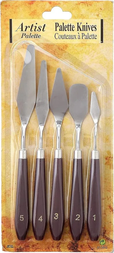 Other 5pcs Stainless Steel Palette Knife Mixed Scraper Set Spatula Knives for Artist Oil Painting