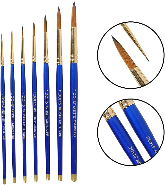 Artistic Synthetic Paint Brush Set (Round, Pack of 5)