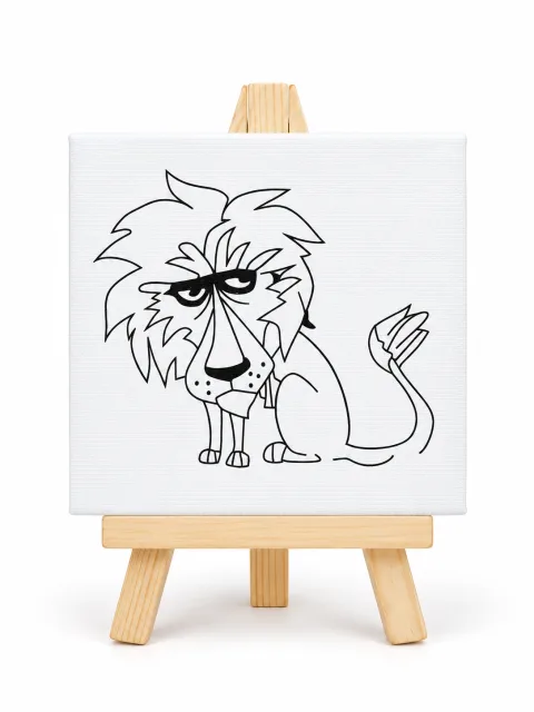 Lion Canvas with Sunglasses on Easel-1.png